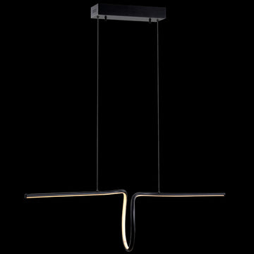 Ali 34.5" Dimmable Adjustable Integrated LED Metal Linear Pendant - JONATHAN Y